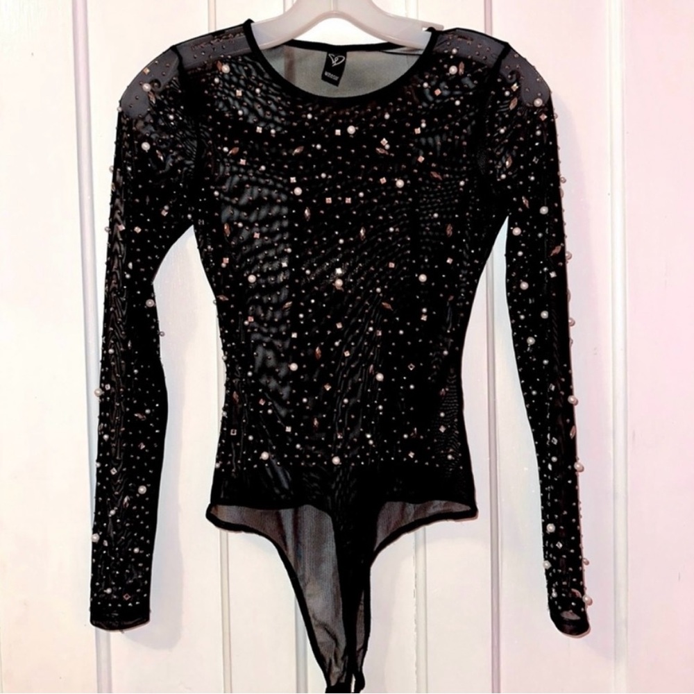 Windsor | Sheer Rhinestone Bodysuit